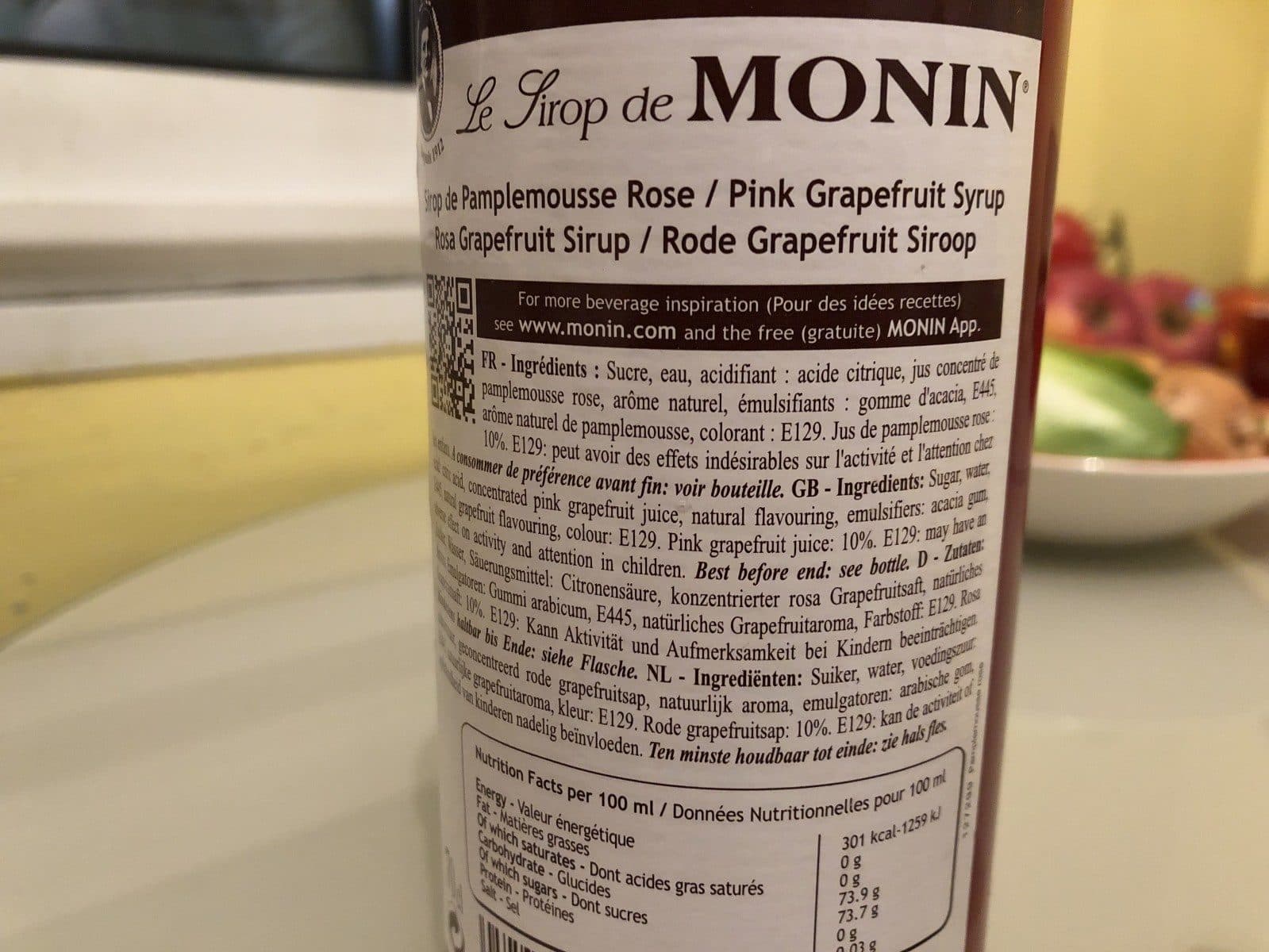Monin Le sirop de pamplemousse rose packshot