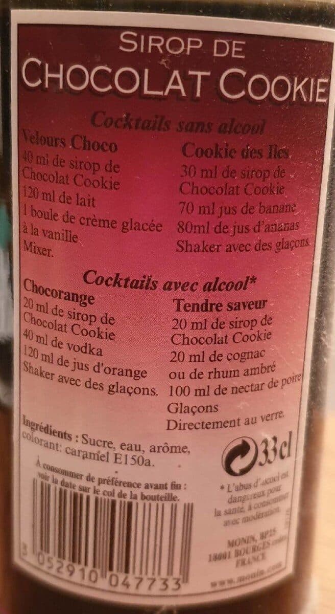 Monin Sirop Chocolat Cookies 33 cl packshot