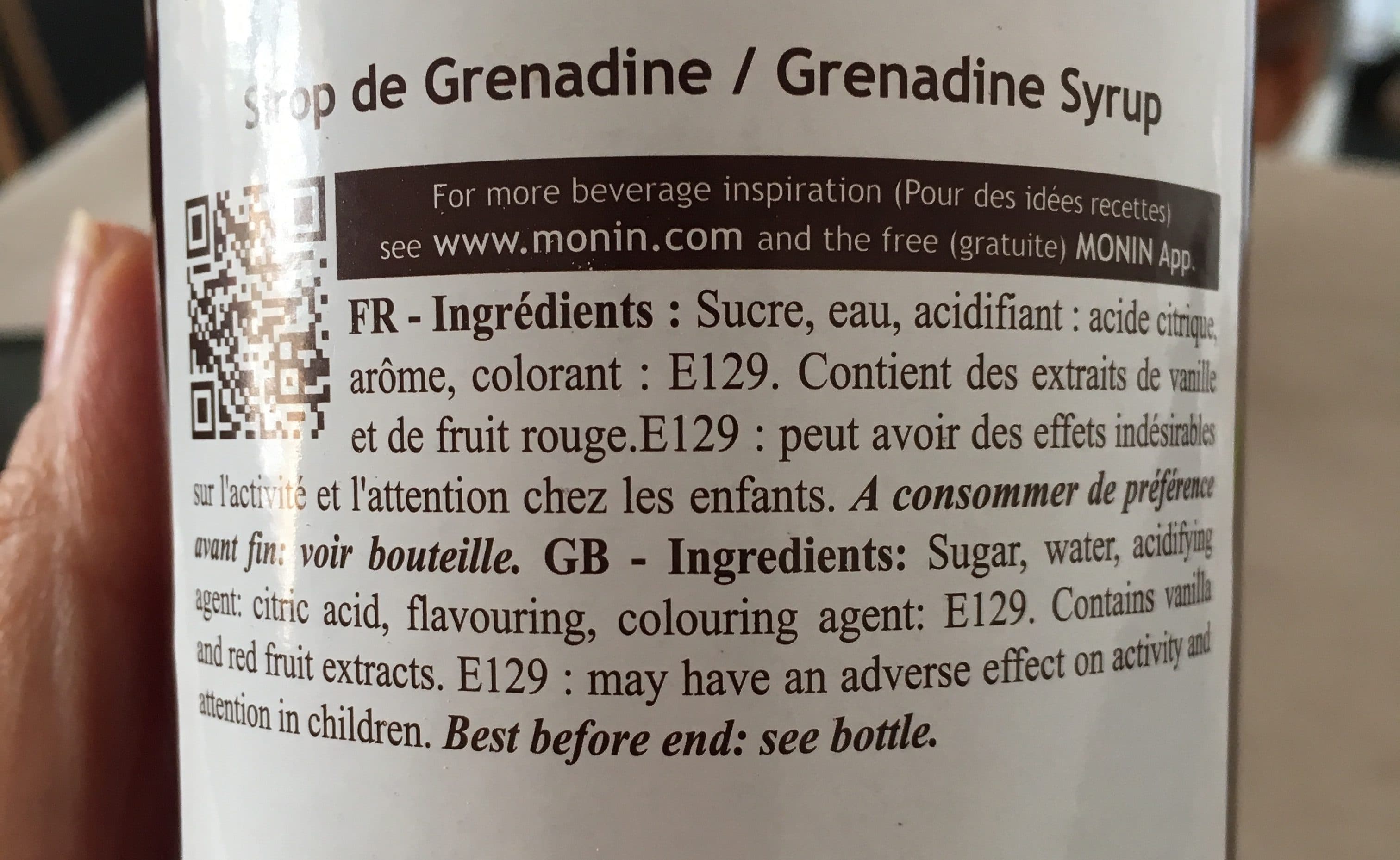 Monin Sirop Grenadine packshot