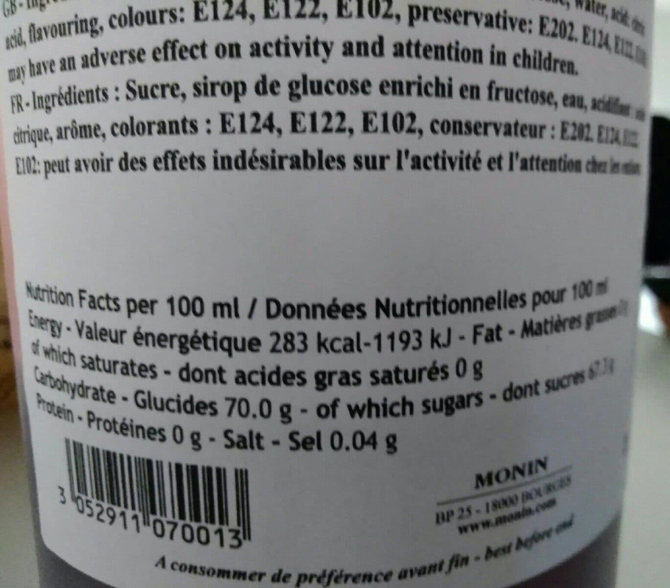Monin Sirop de grenadine packshot