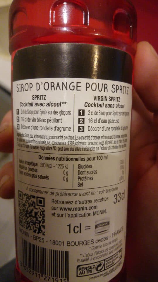 Monin Sirop pour spritz packshot