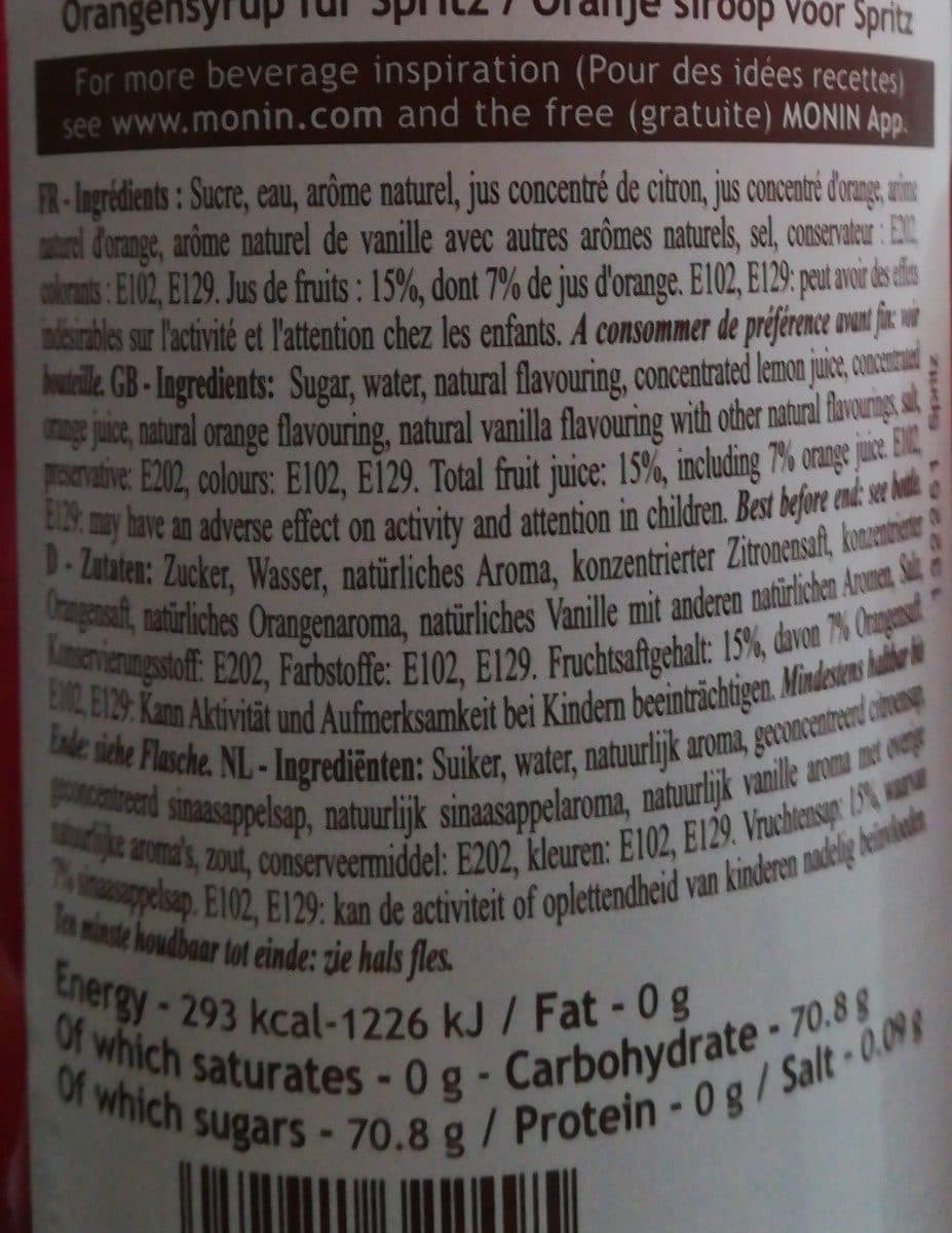 Monin Sirop Orange Spritz packshot