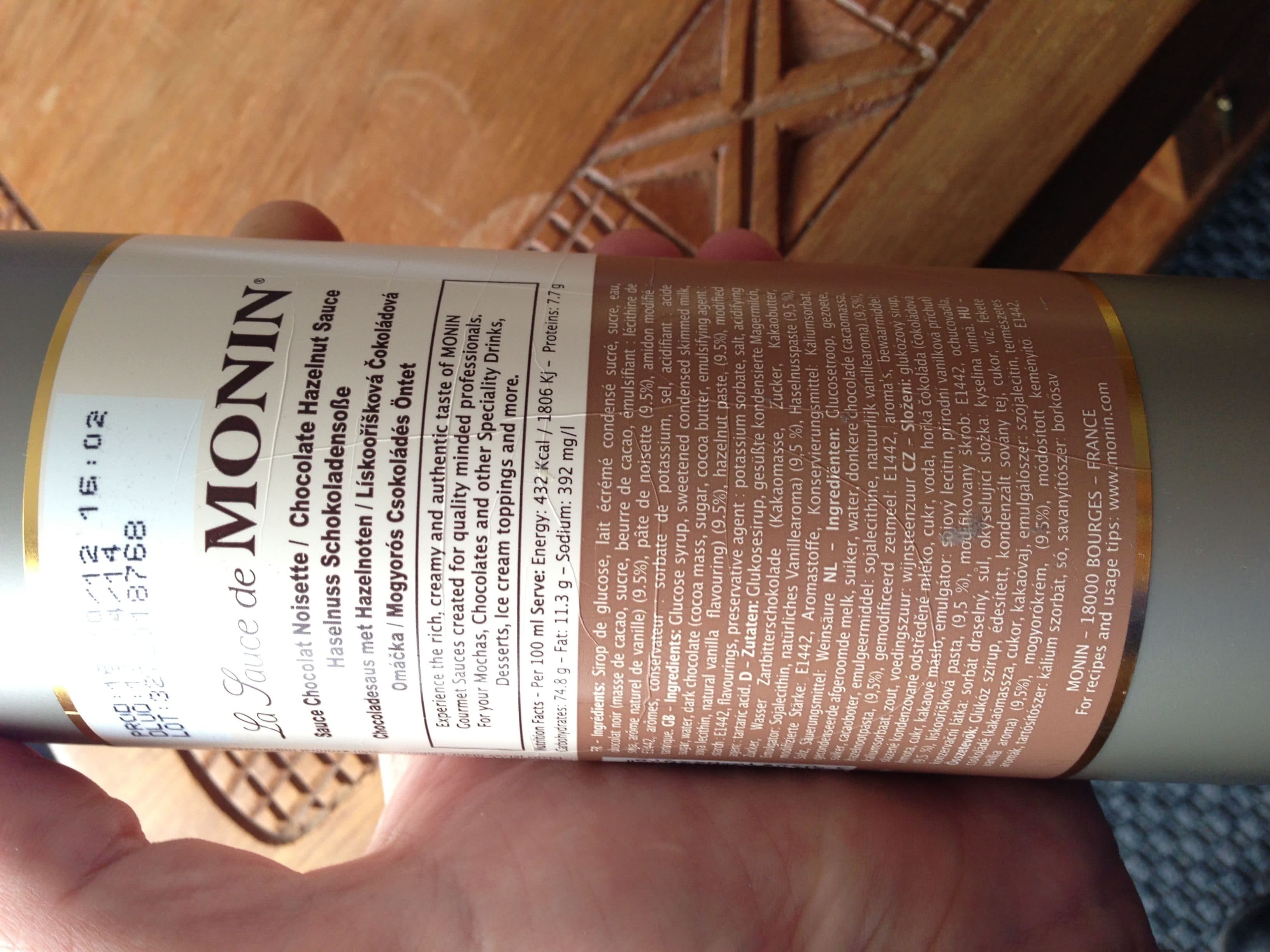 Monin Sauce Chocolat Noisette packshot