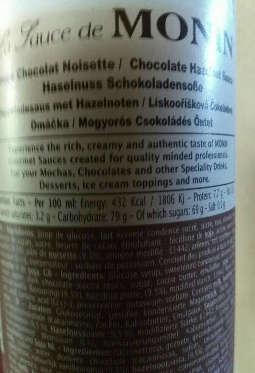 Monin Sauce Chocolat Noisette packshot