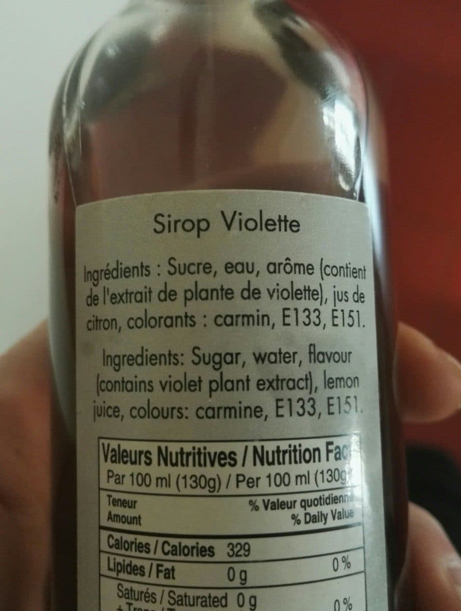 Open Food Facts Sirop de violette packshot