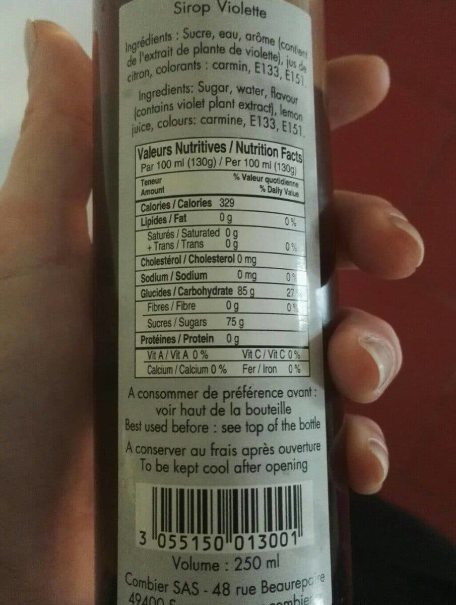 Open Food Facts Sirop de violette packshot