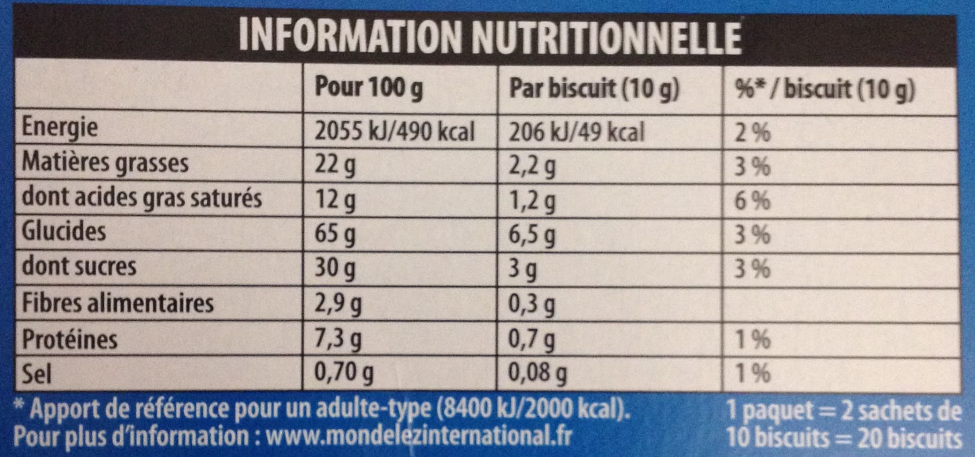 Lu Pépito chocolat au lait packshot