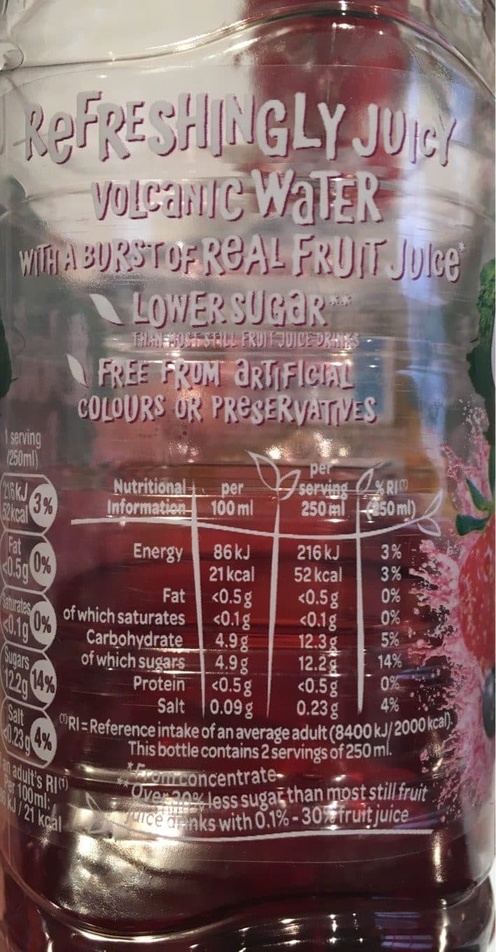 Volvic Juiced Berry medley packshot