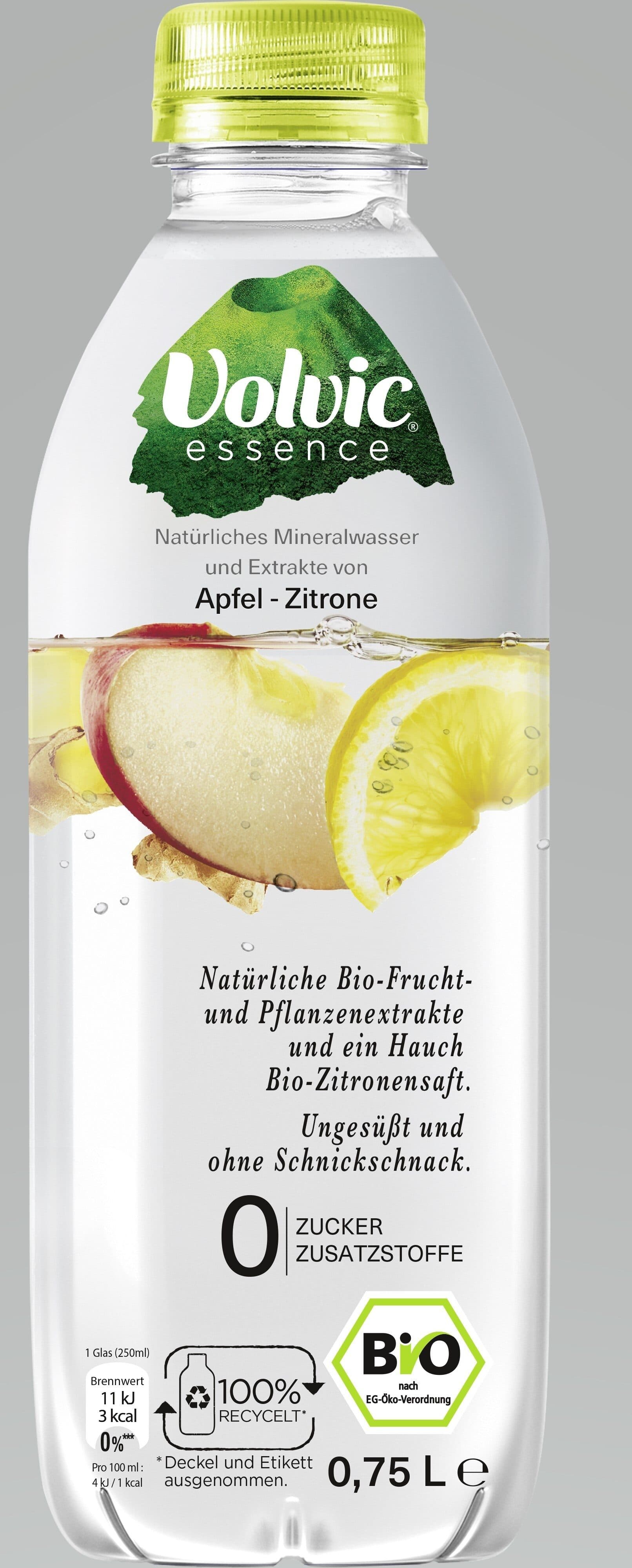 Volvic Volvic essence Apfel-Zitrone-Ingwer 0,75L packshot