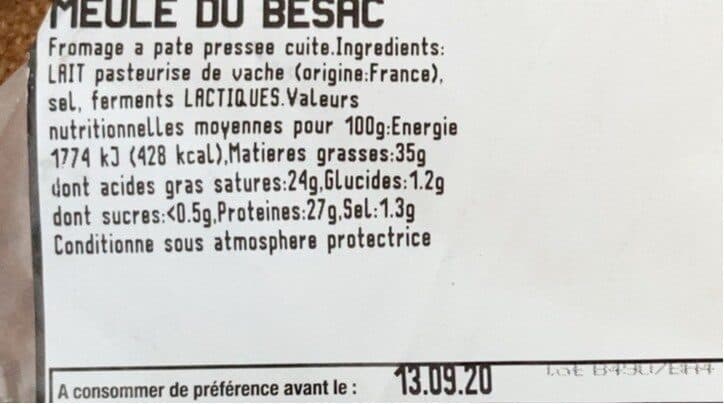 Centurion Fromagers Meule du besac packshot