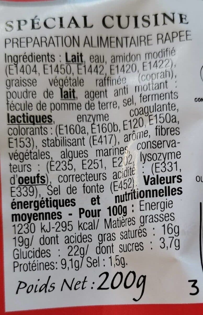 FROMAGERIE LE CENTURION Râpé du chef spécial cuisine packshot