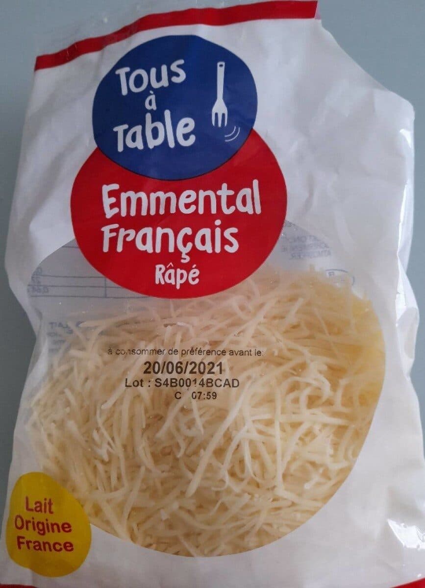 Tous A Table Emmental français râpé packshot