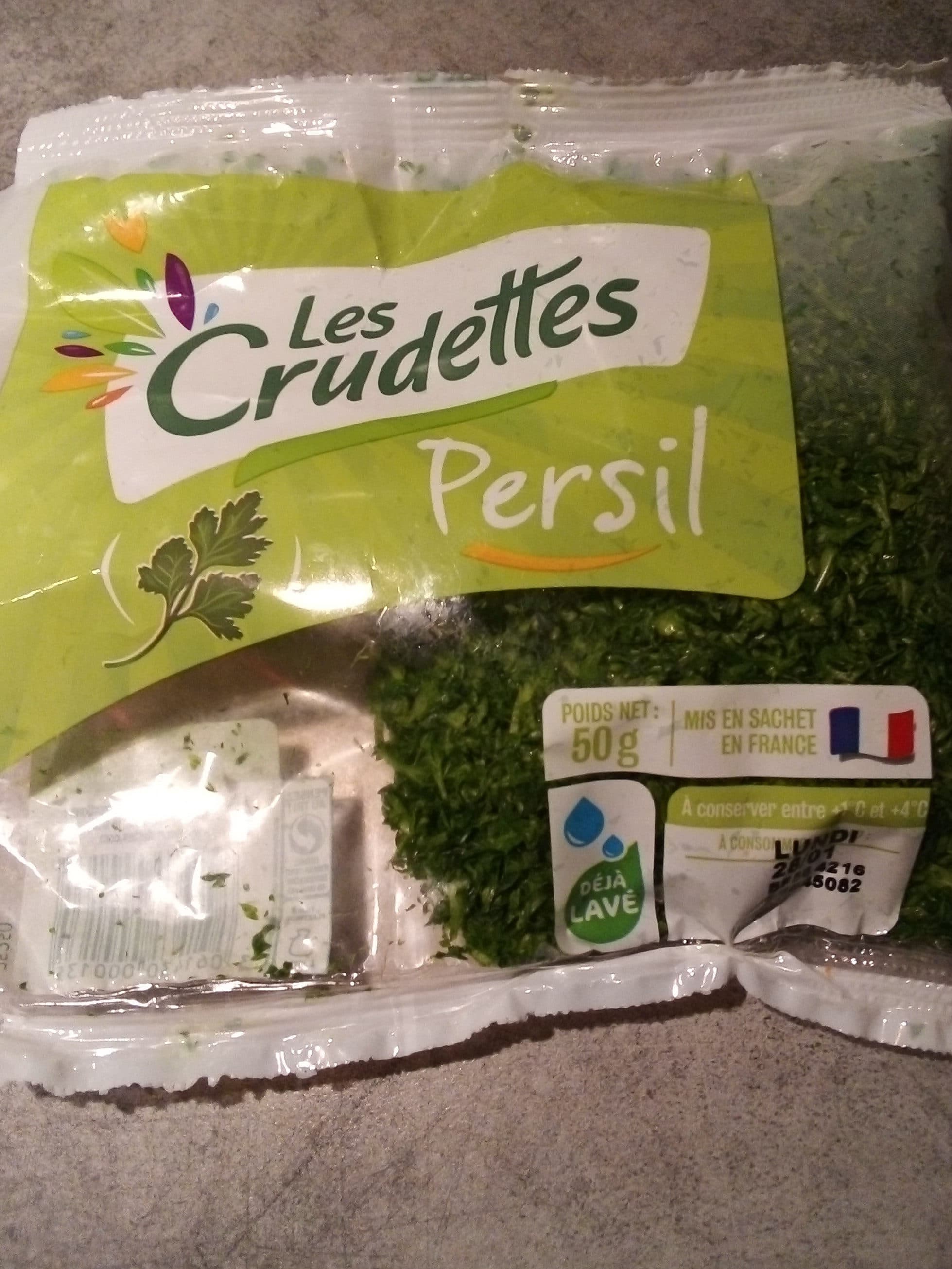 les crudettes Crudette Persil Haché En Sachet packshot