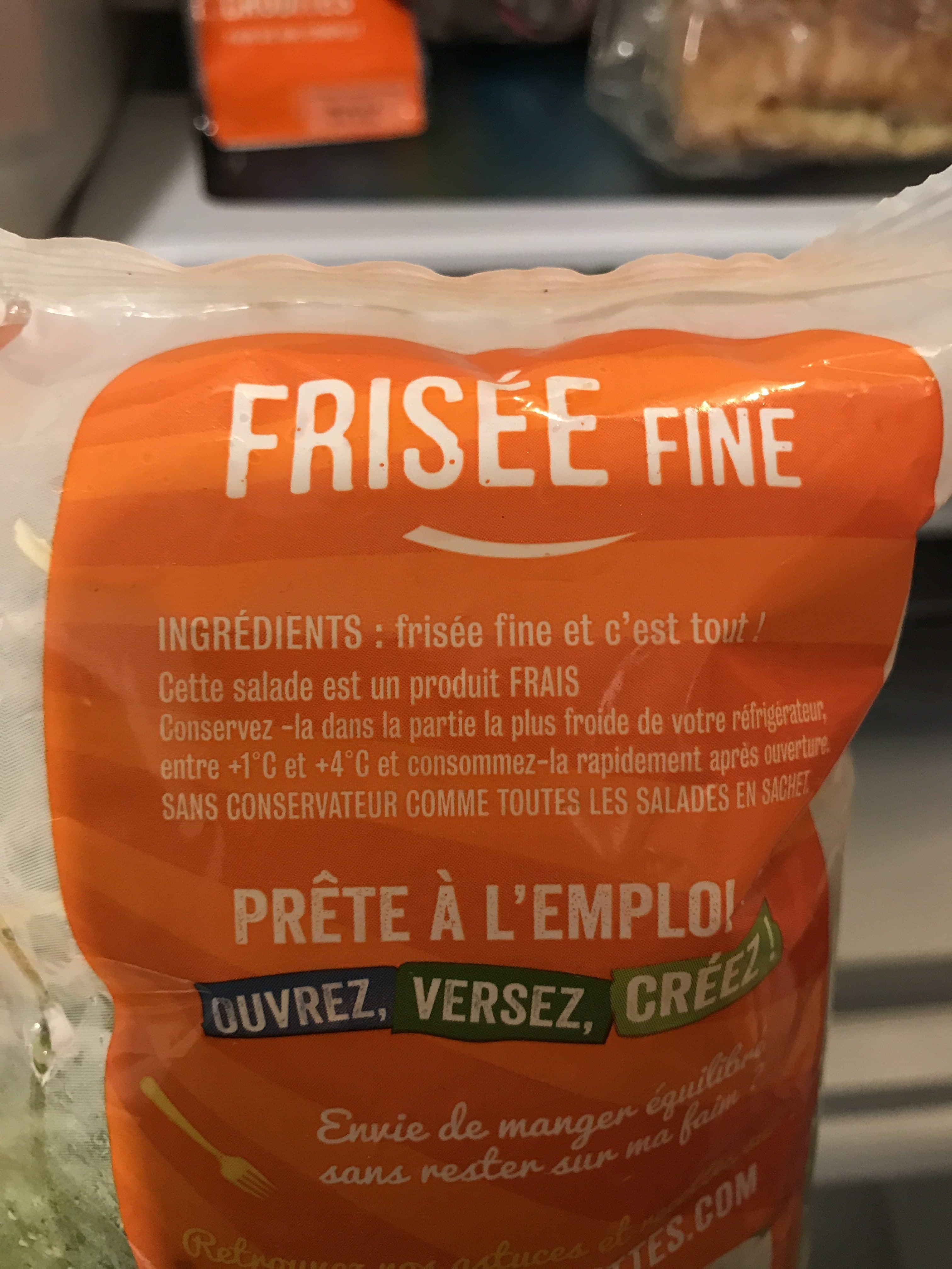 Les crudettes Les Crudettes salade frisee fine en sachet de packshot
