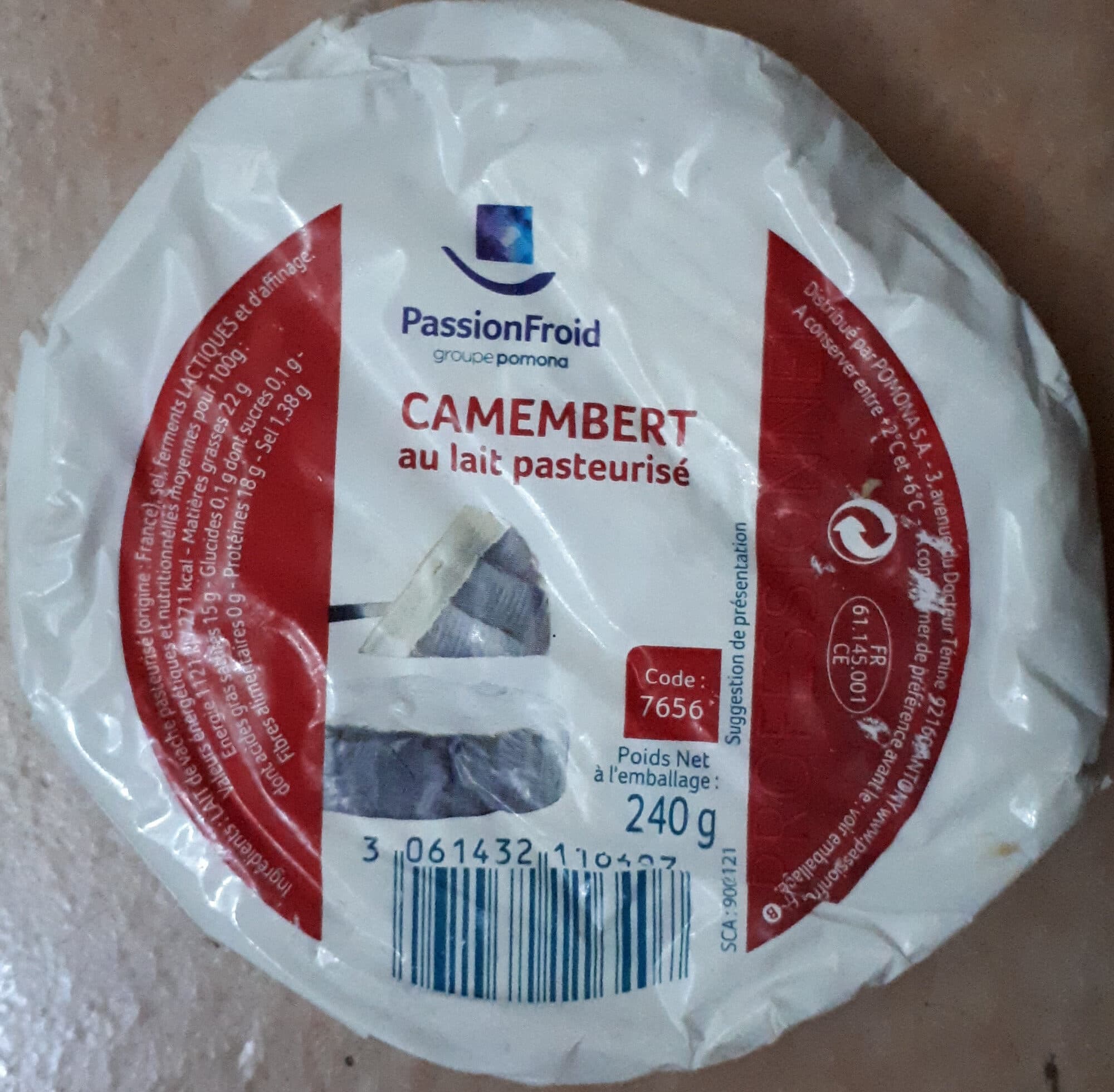Passion Froid Camembert au lait pasteurisé packshot