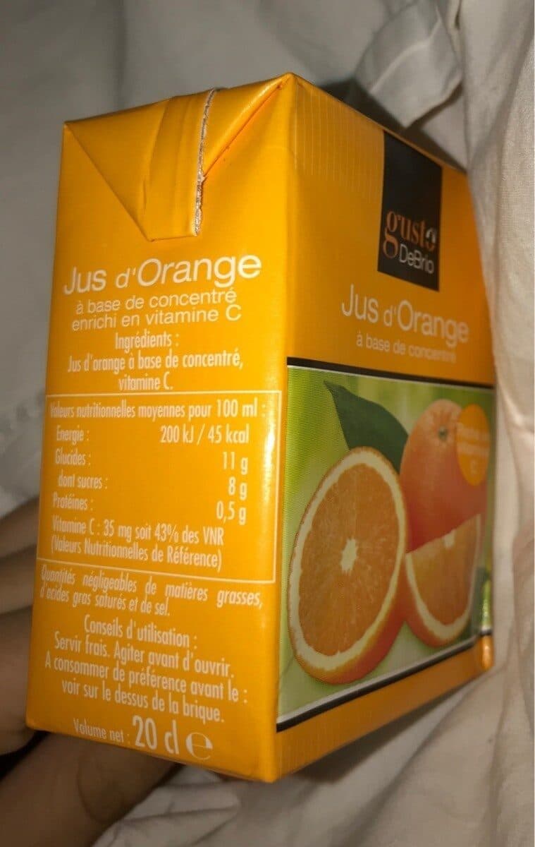 GUSTO DE BRIO Jus d'orange packshot