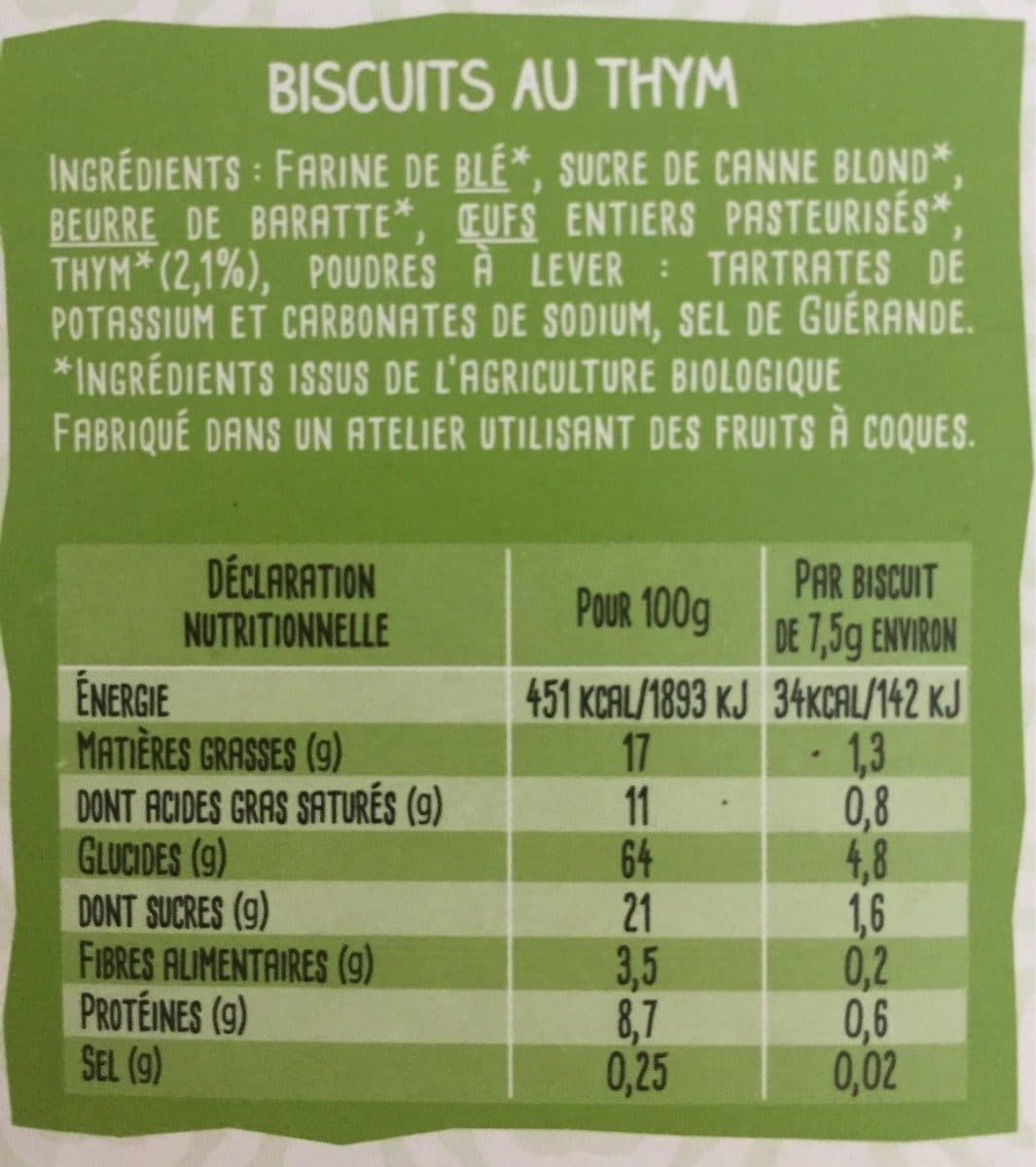 Avec Plaisir ! Petits biscuits gourmands thym packshot