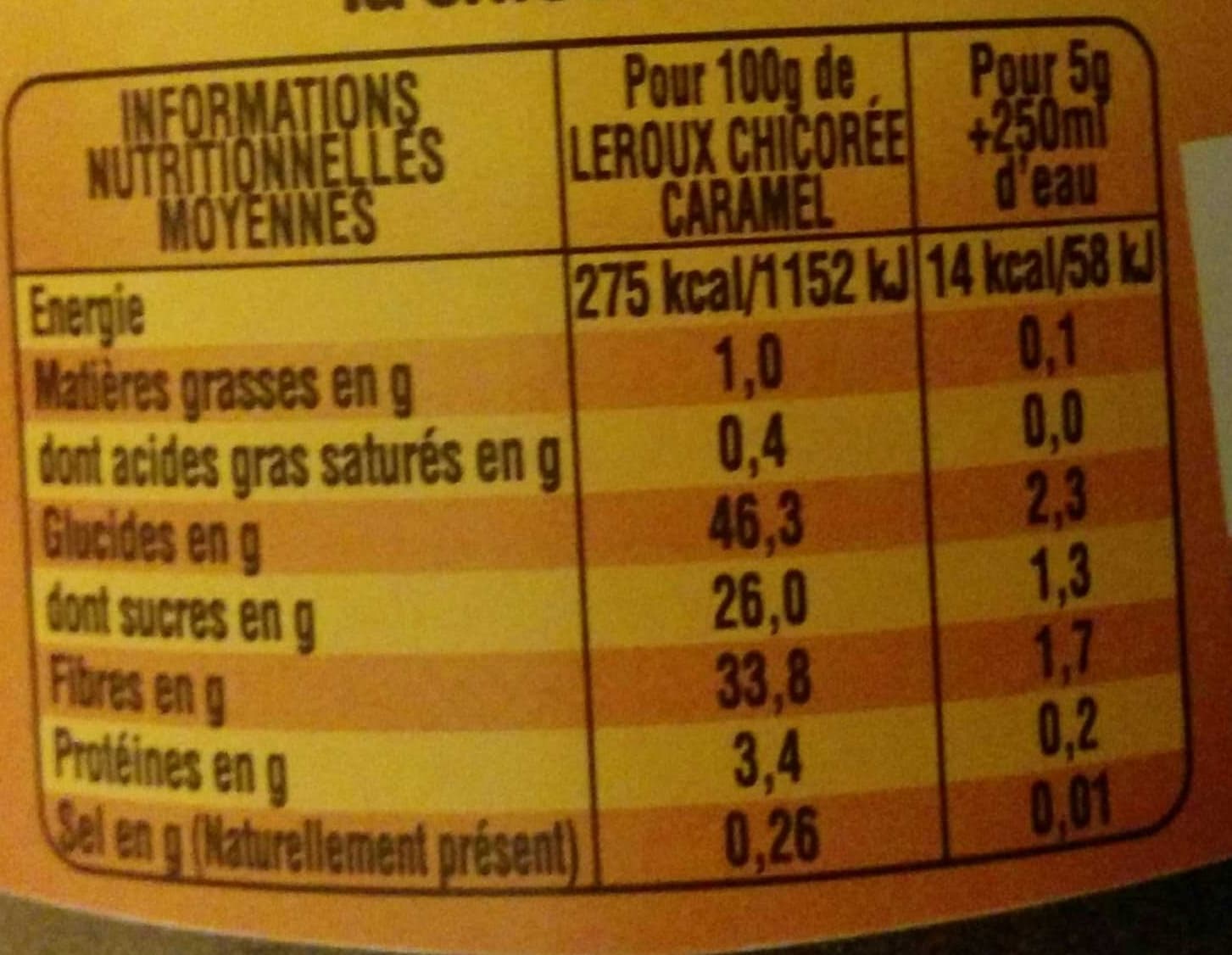 Leroux Chicoree soluble caramel 100g packshot