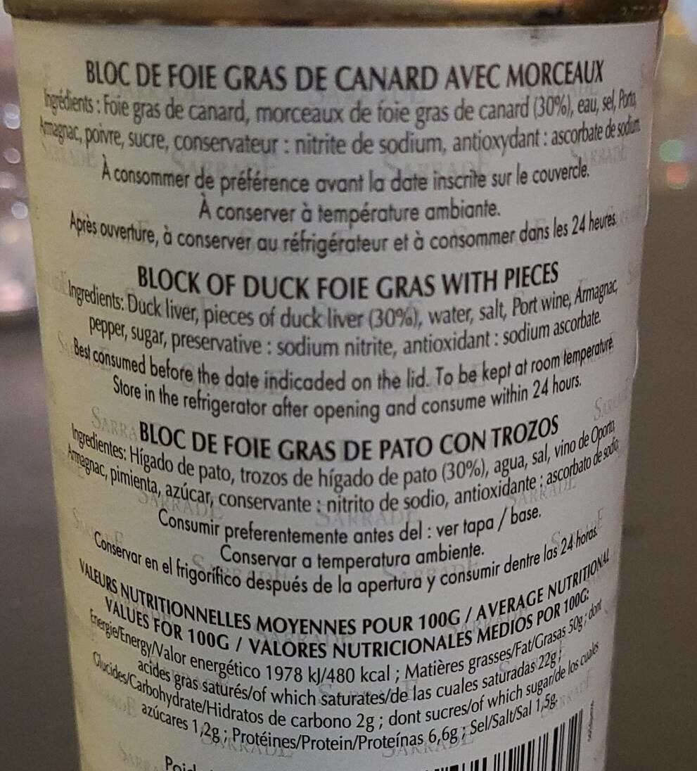 Leymarie Bloc de foie gras de canard avec morceaux packshot