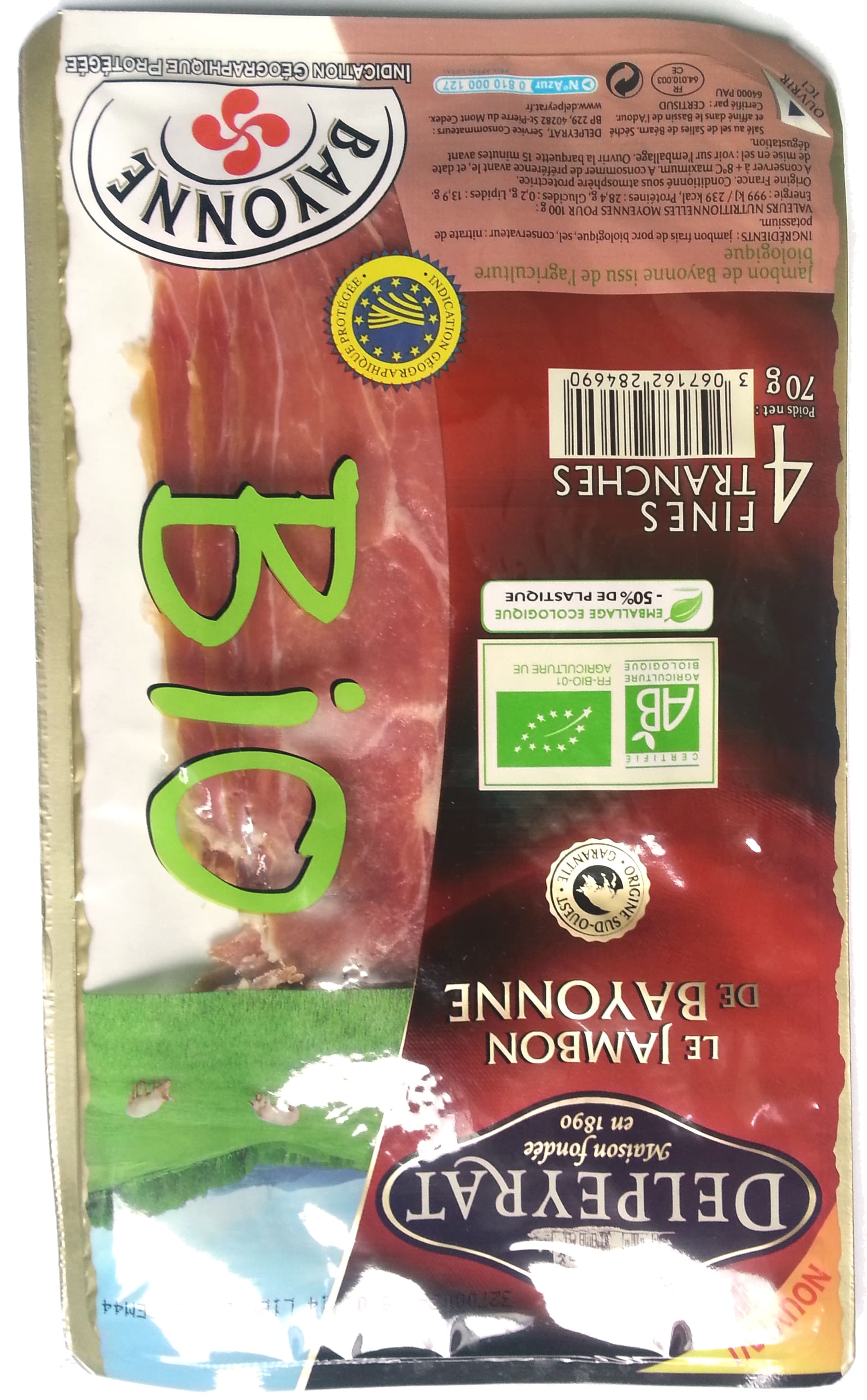 Delpeyrat Jambon de Bayonne - 4 fines tranches packshot
