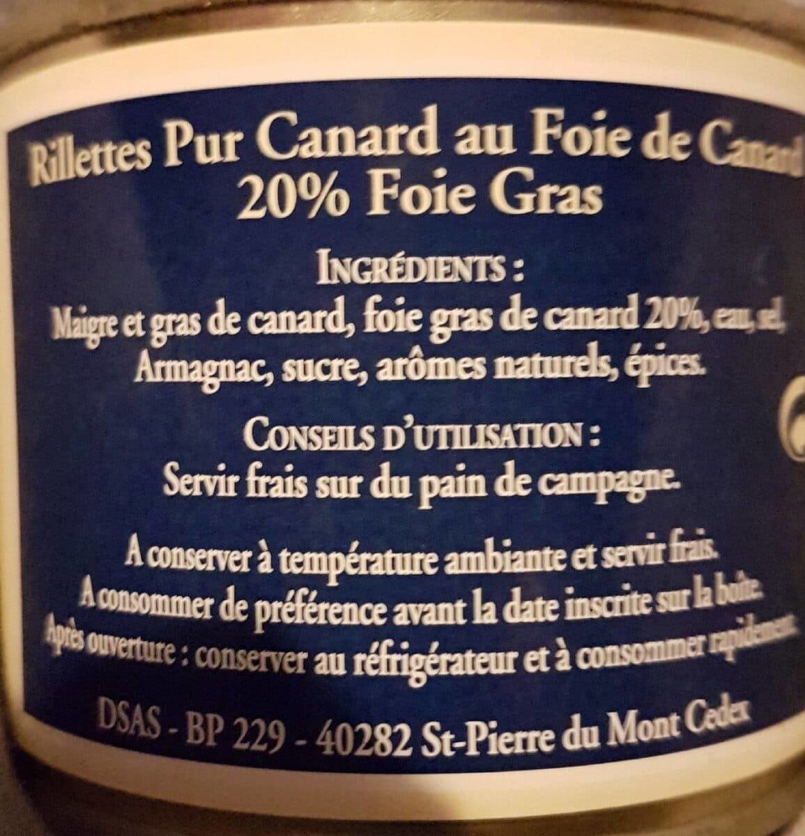 Claire de Saintenac Rillettes Pur Canard au Foie de Canard (20% de foie gras) packshot