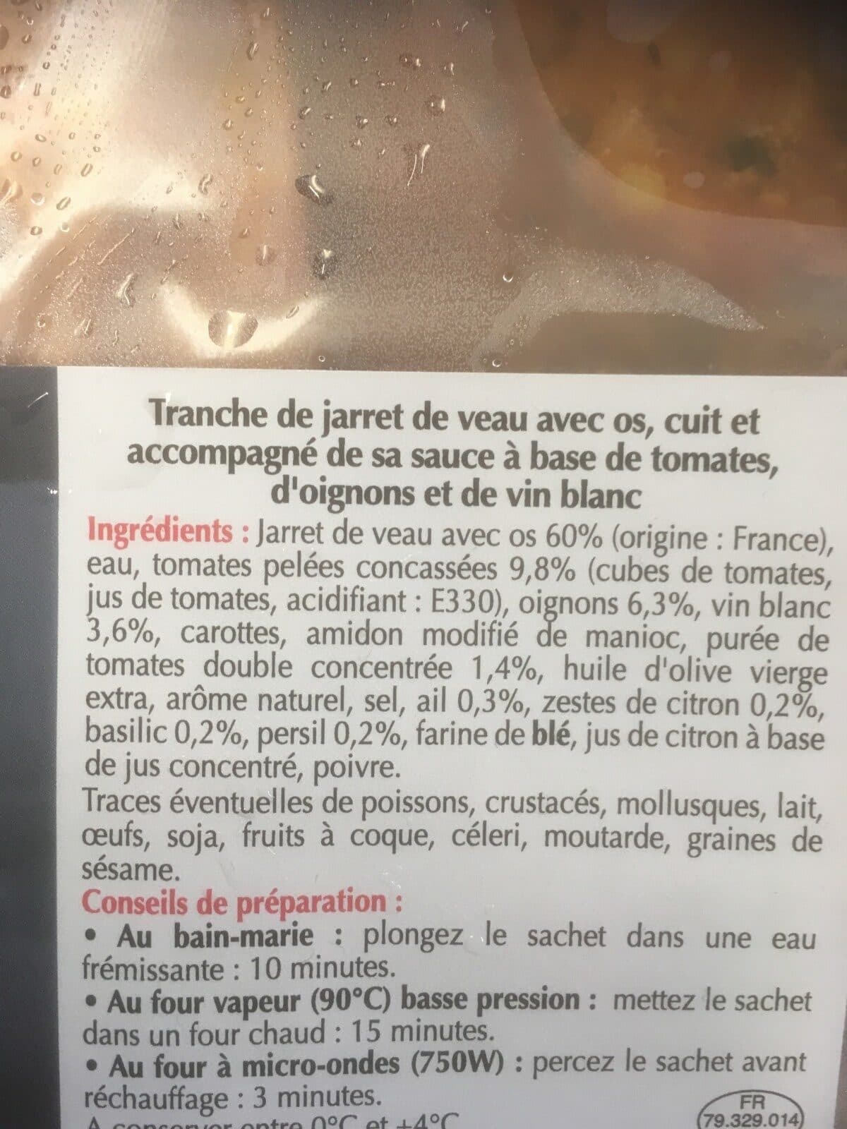 Sarrade Osso Buco de veau a la milanaise packshot