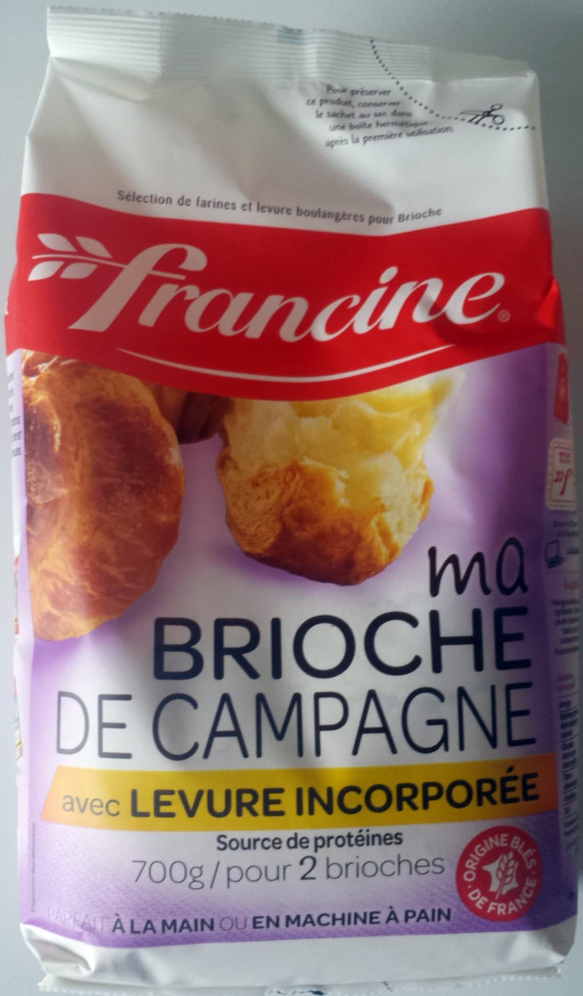 Francine Francine ma brioche de campagne avec levure incorporée packshot