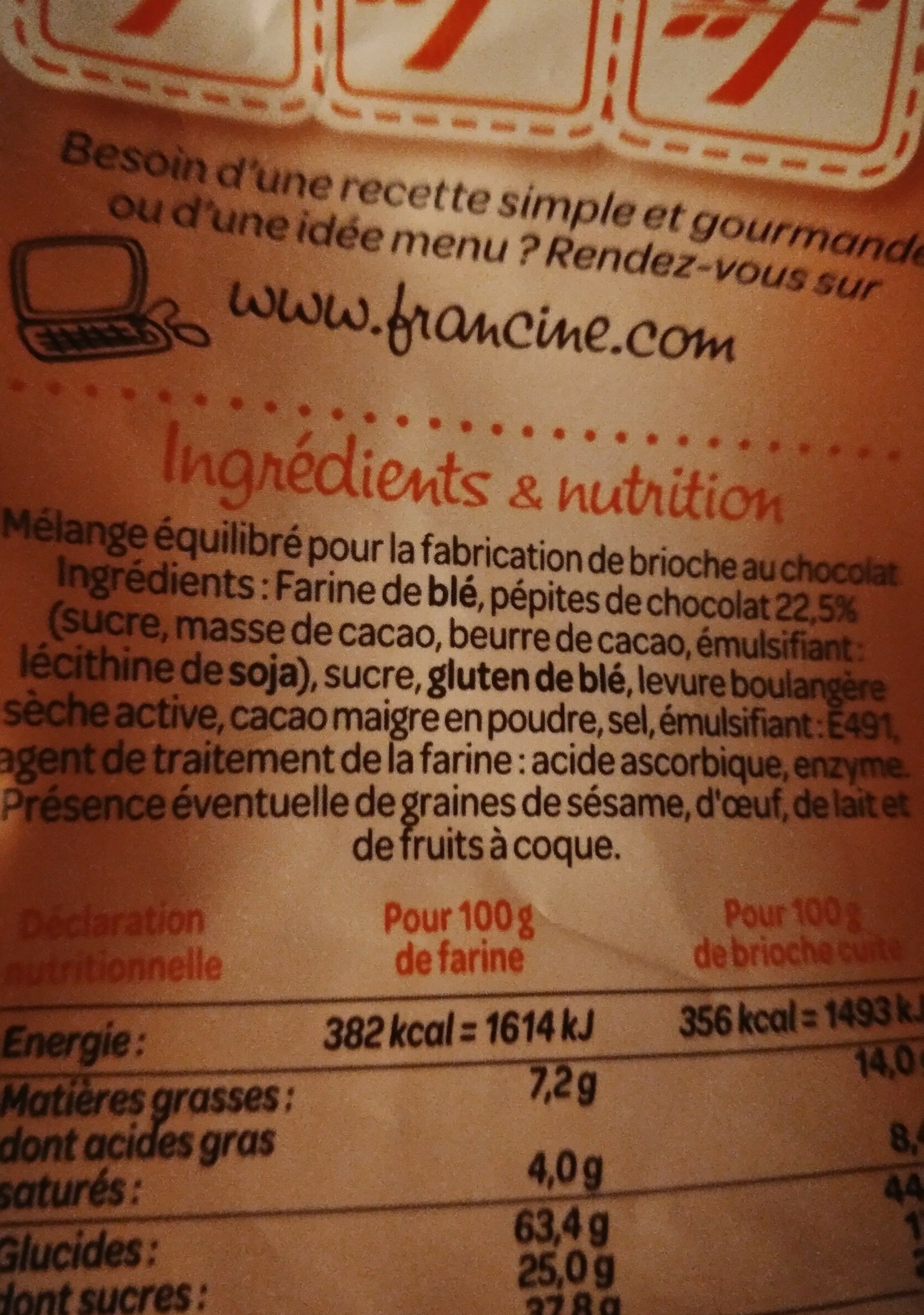 Francine Ma brioche au chocolat avec levure incorporée packshot