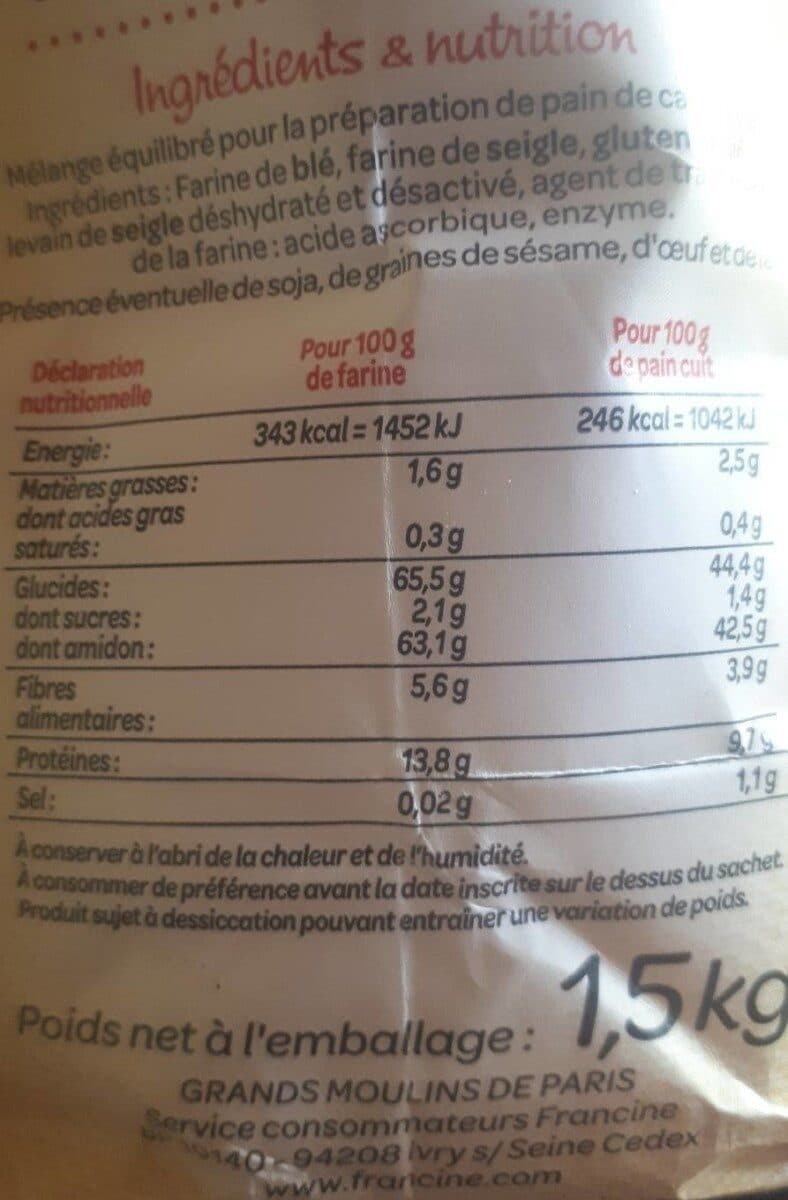 Francine St 1.5KG Farine Pour Pain Campagne Francine packshot