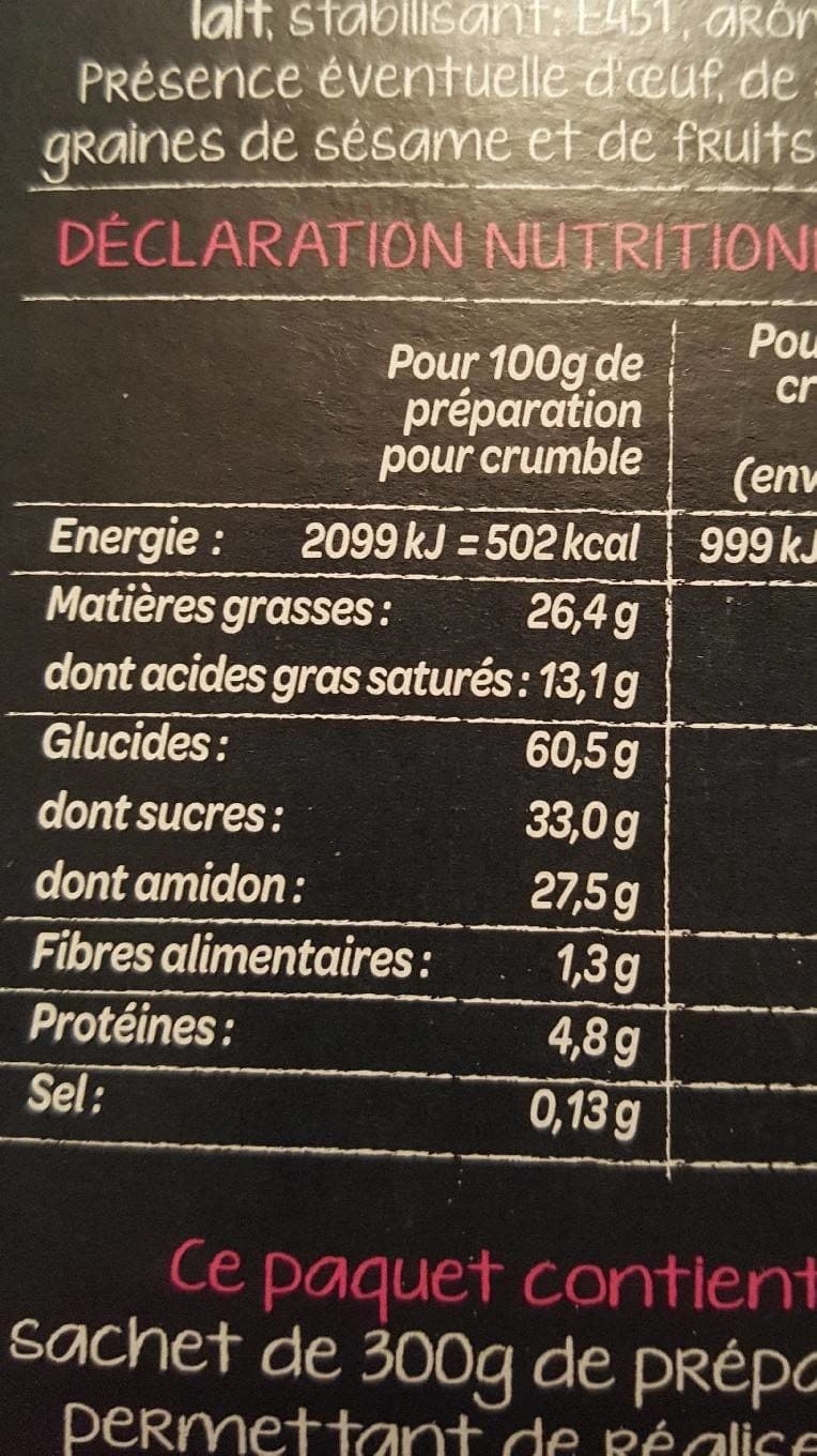 Francine Mon crumble à la cassonade packshot