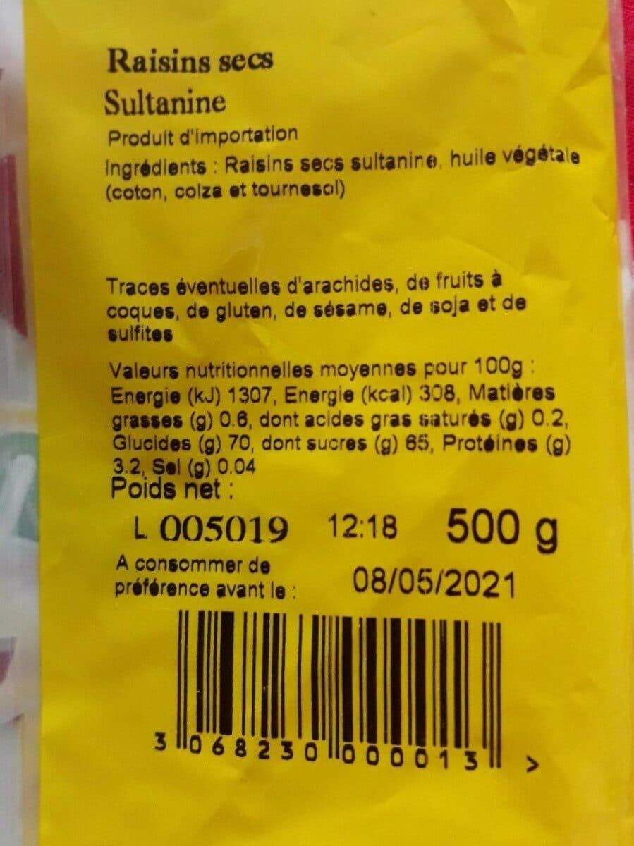 sun Raisins secs sultanine packshot