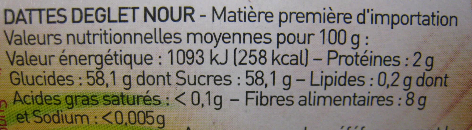 Sun Dattes deglet nour packshot