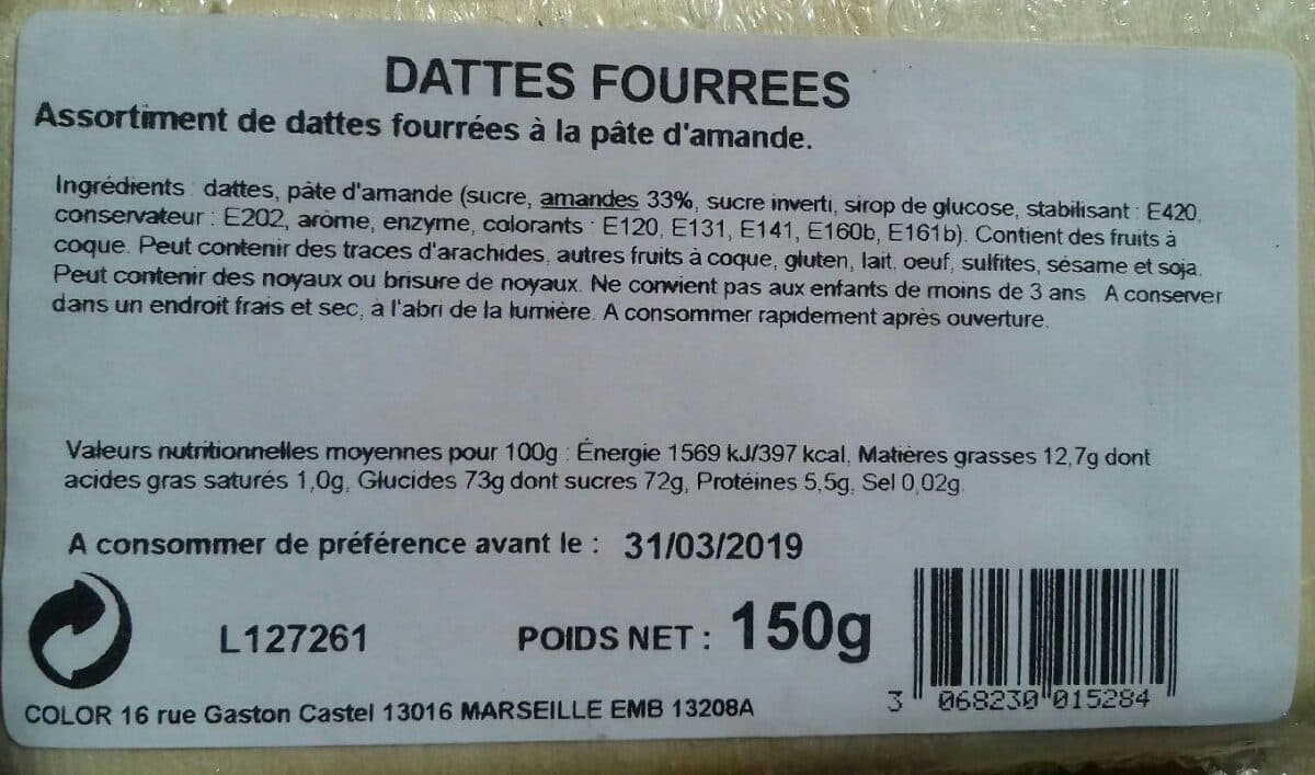 Sun Dattes fourées packshot