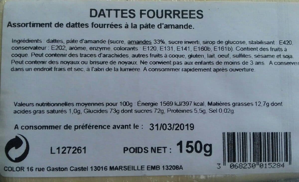 Sun Dattes fourées packshot