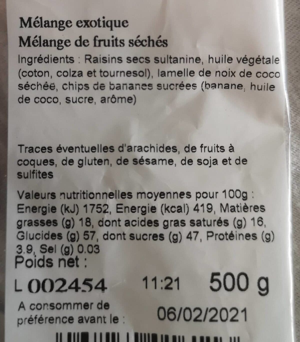 Open Food Facts Mélange exotique packshot