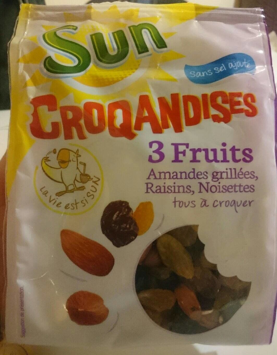 Sun Croquandises - 3 Fruits Amandes Grillées, Raisins, Noisettes packshot