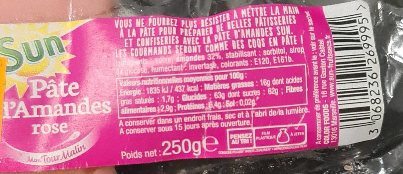 Color Foods Pâte d'amandes rose packshot