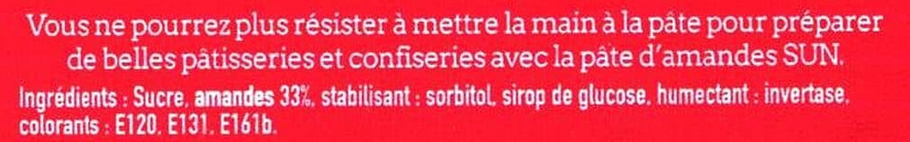 SUN Color Foods Pâte d'amandes 33 % tricolore packshot