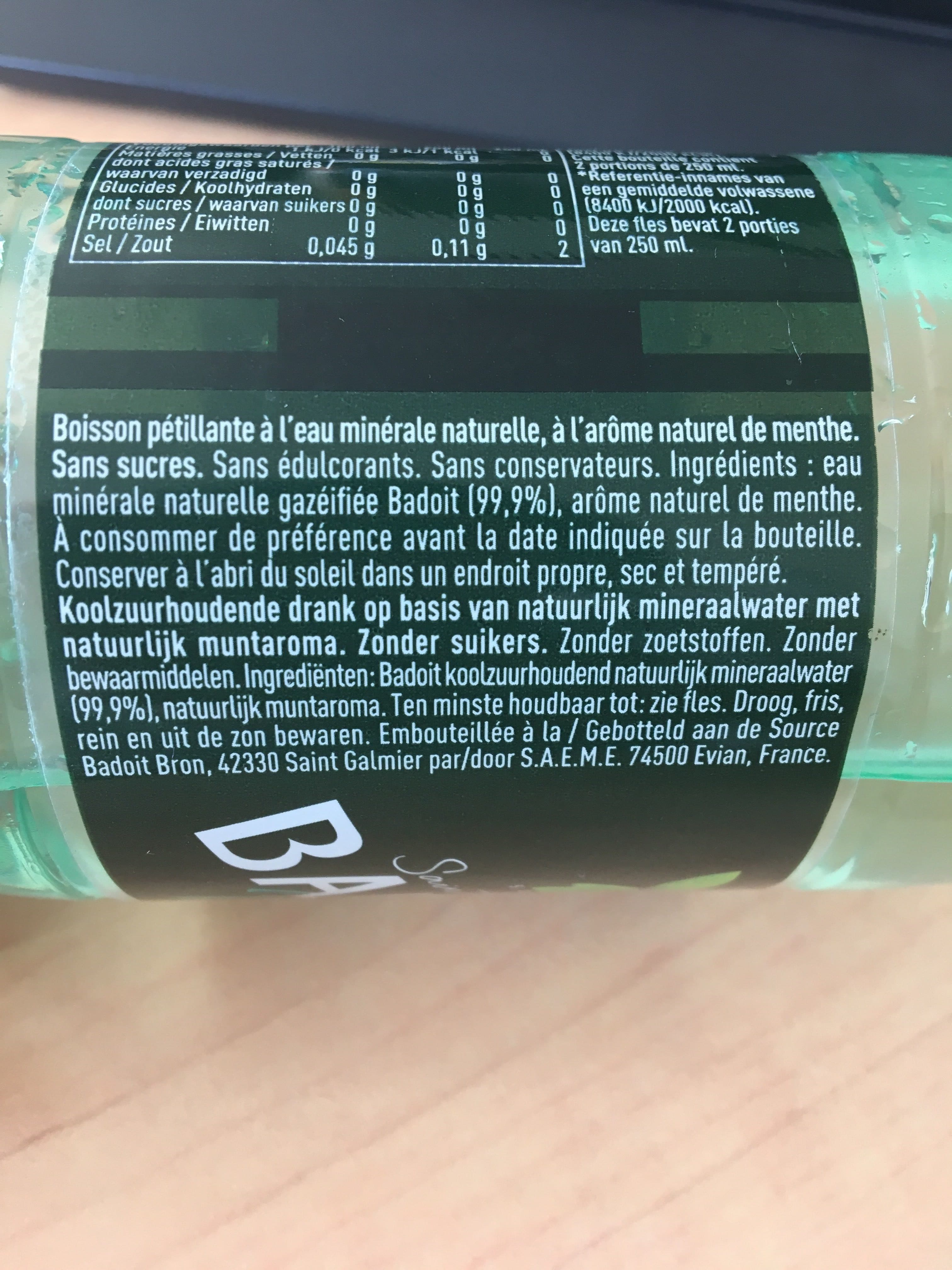 Badoit Badoit menthe packshot