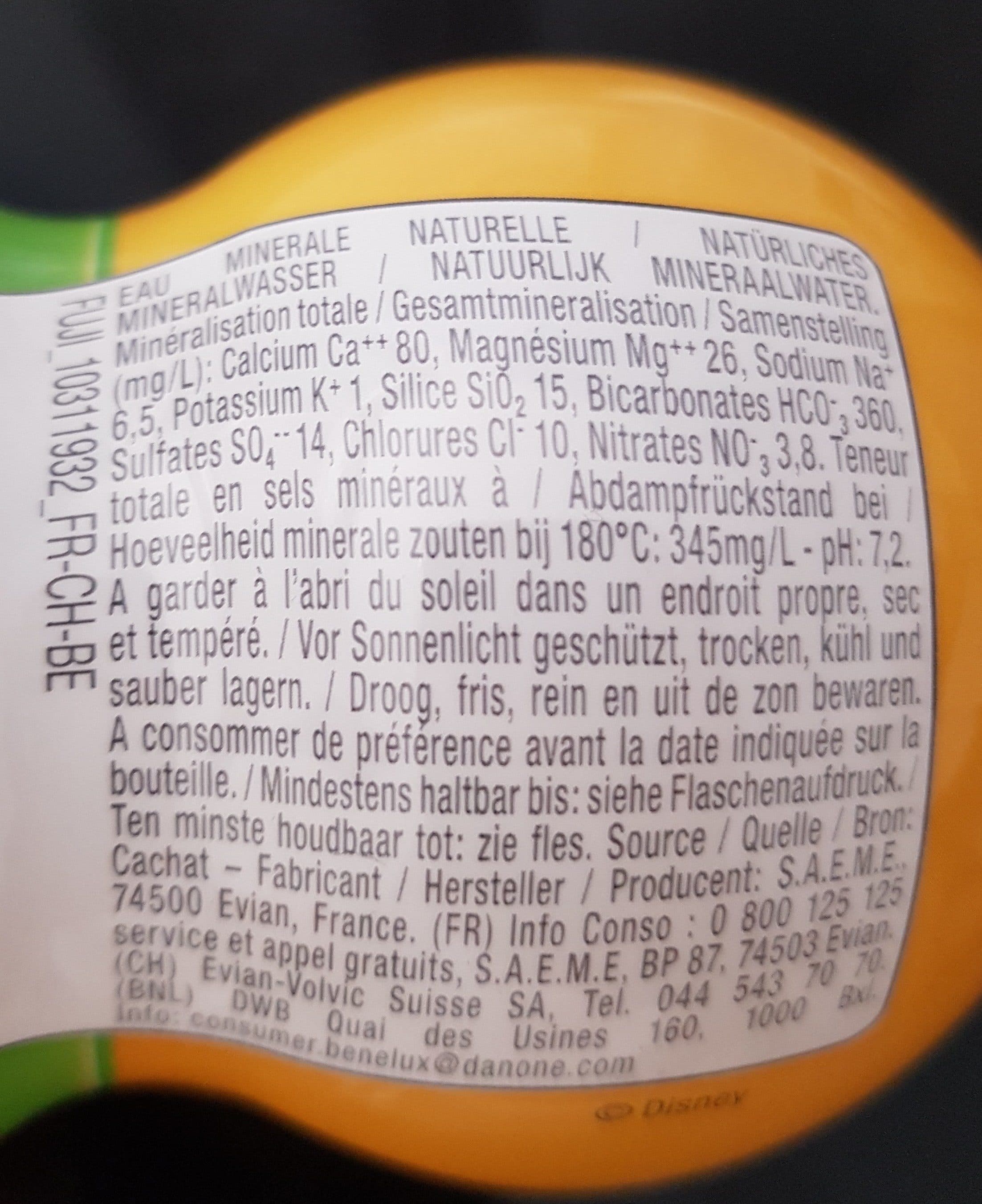 Disney Evian 31cl PET packshot