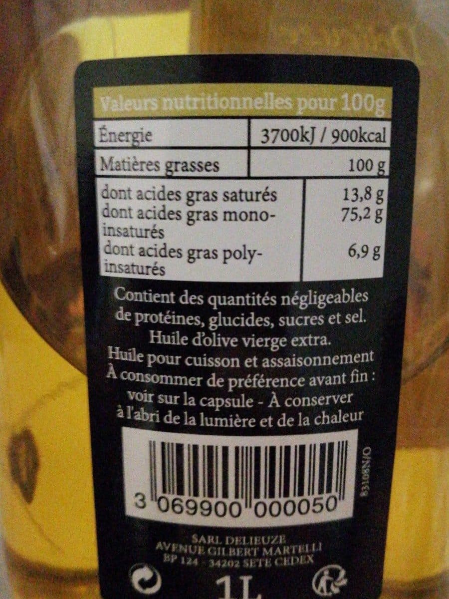 Open Food Facts Huile D'olive Vierge Extra Fruitée, 1L packshot
