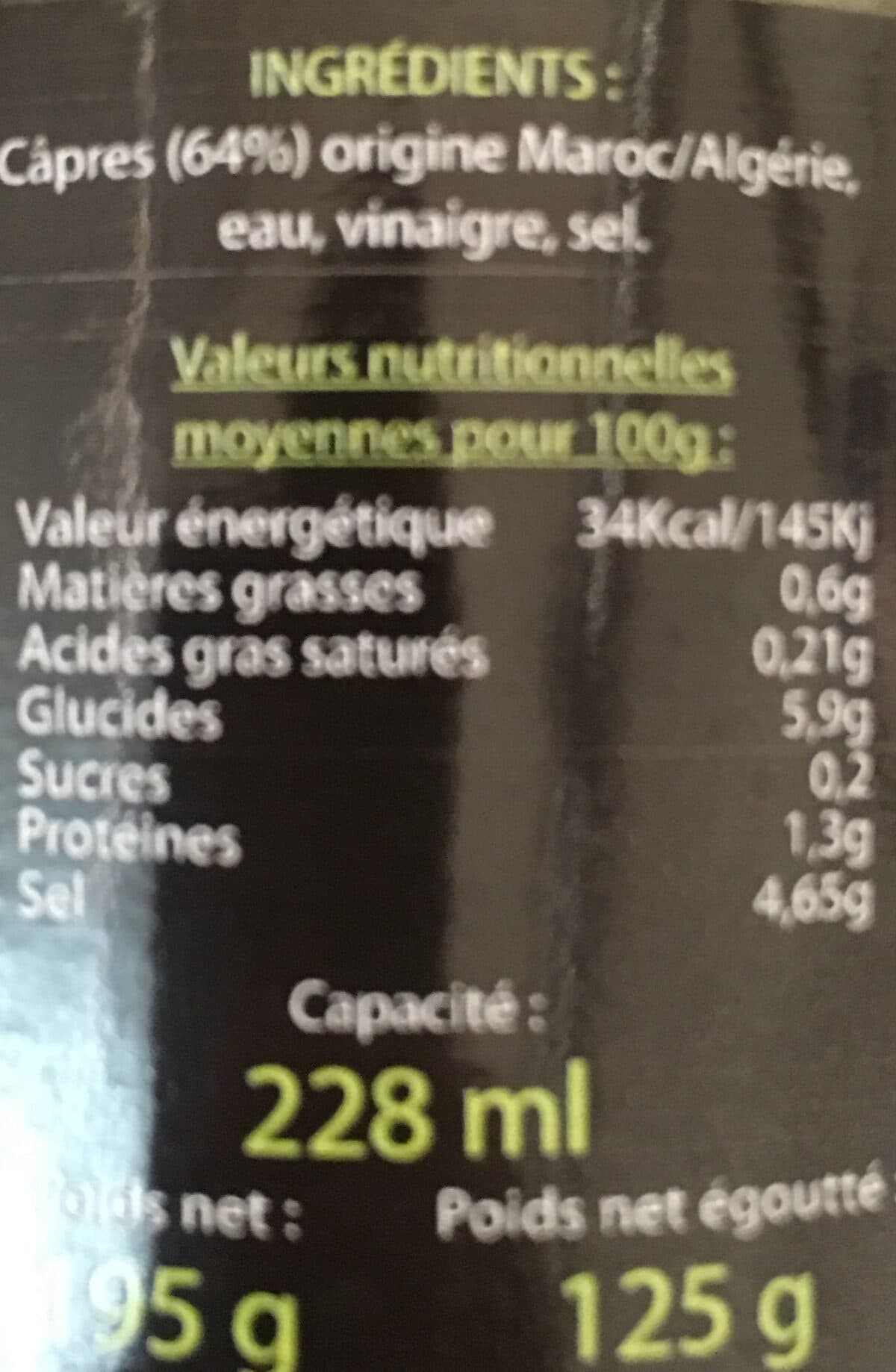 Open Food Facts Câpres au vinaigre packshot