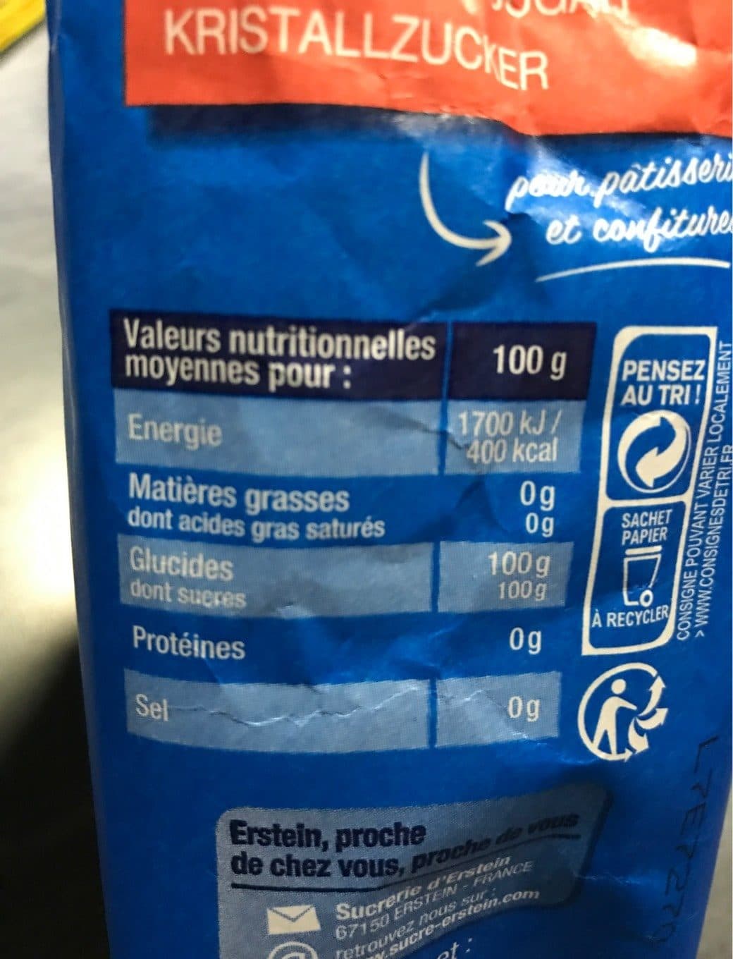 Erstein Erstein cristallise sachet 1kg - gamme courants packshot