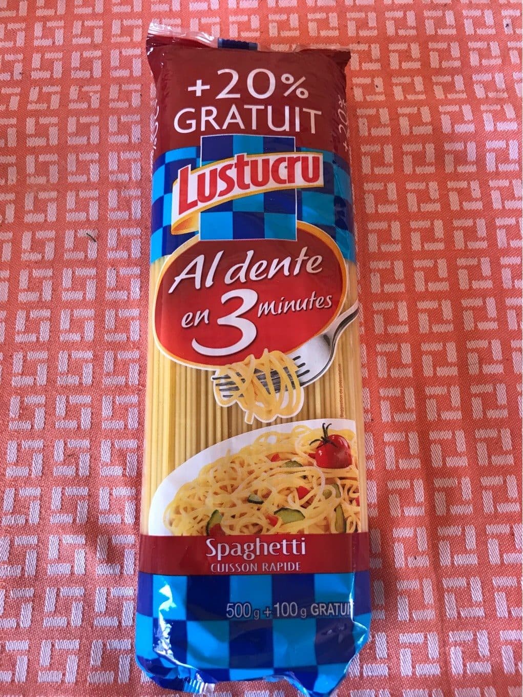Lustucru Spaghetti cuisson 3min packshot