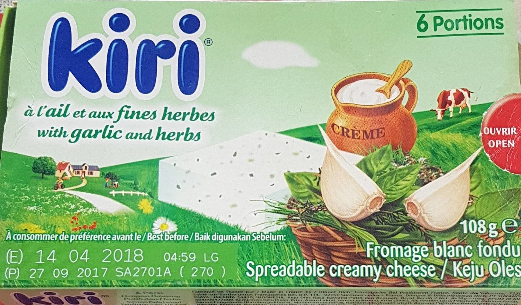 Bel Kiri à l'ail et au fines herbes packshot