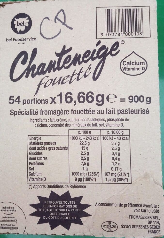 Bel Chanteneige Fouetté Nature 23 % packshot