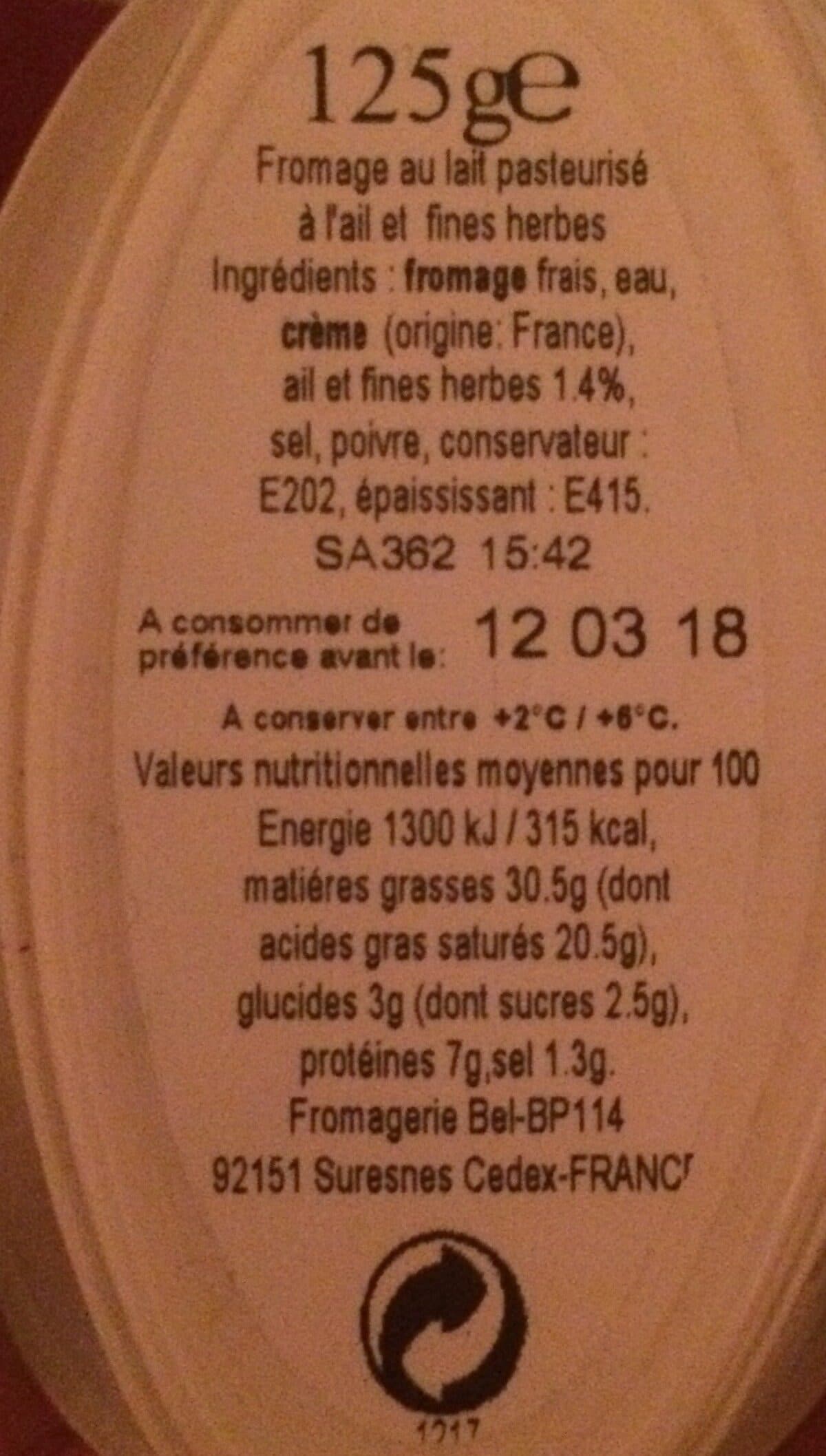 Boursin Tartine Et Création Boursin Ail & Fines Herbes packshot
