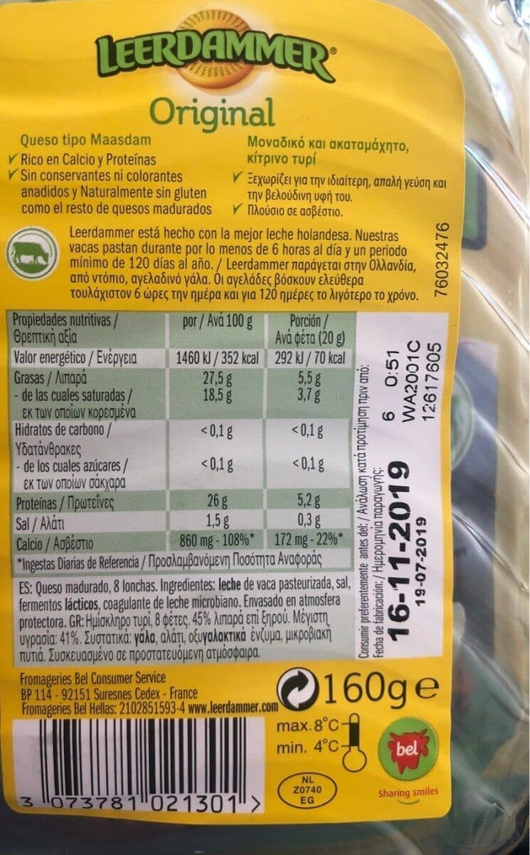 Leerdammer Original Plakken packshot