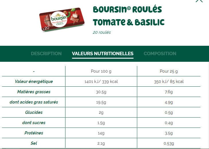Boursin Boursin roules tom basilic packshot