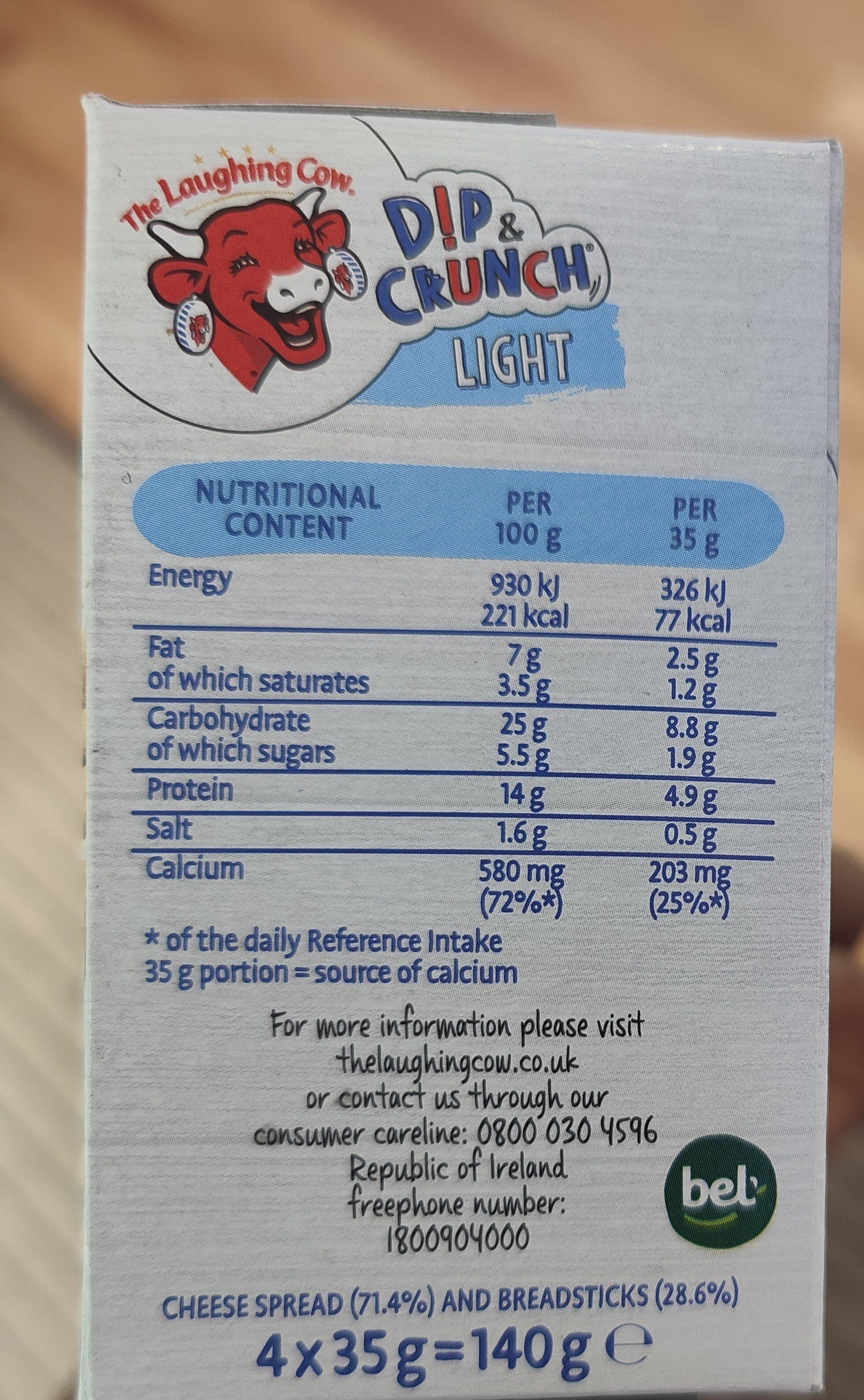 The Laughing Cow Cow Dip & Crunch Light Snack Cheese 4 x packshot